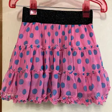 6% DOKIDOKI 도트 프릴 미니 스커트 핑크 블루