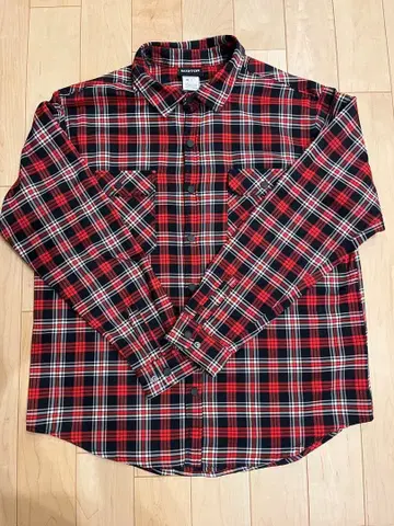 버튼 체크 셔츠