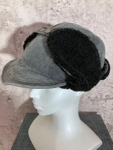 데님 플라이트 캡 귀도리 포함 보아 안감 파일럿 캡 방한