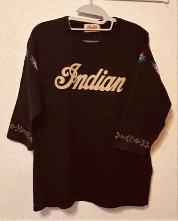 Indian Motorcycle 블랙 7부 소매 티셔츠 L