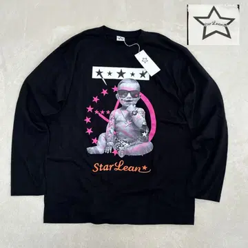 미사용 새상품 StarLean 스타리아 빅 프린트 T셔츠 블랙 XL