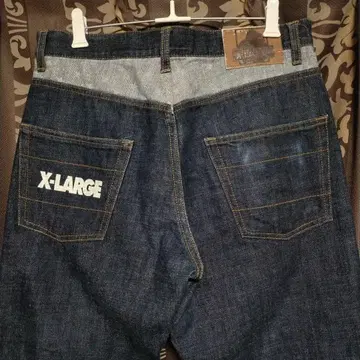 XLARGE 엑스라지 데님 팬츠 허리 부분 절개 지퍼 플라이 인디고