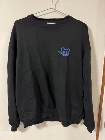 WEGO 블랙 맨투맨 트레이닝복