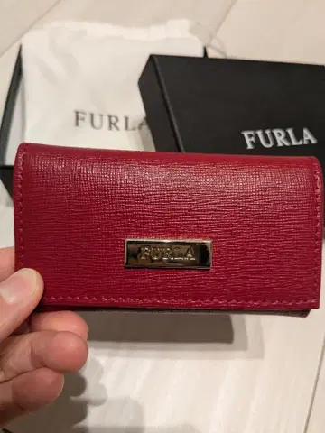FURLA 가죽 키케이스 레드