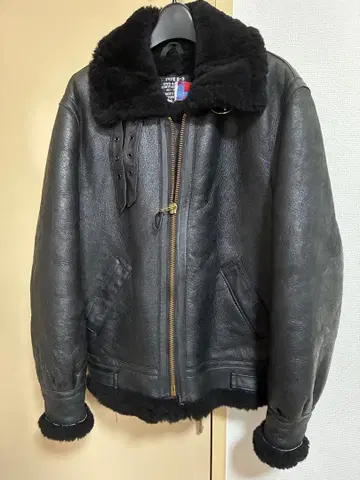 SCHOTT B-3 블랙 34 무스탕 플라이트 자켓