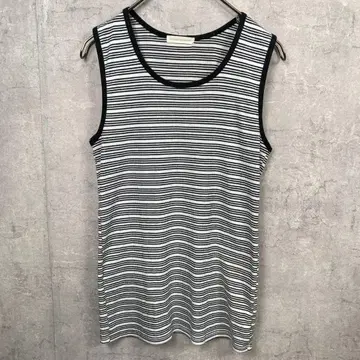 탱크탑 XL 블랙 보더 민소매 여름 여성용