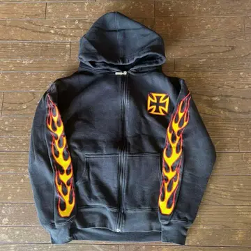 00's 프레임 아이언 크로스 지퍼 후드티