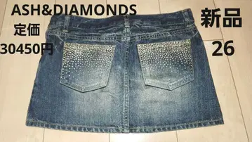 새상품 30450엔 ASH&DIAMONDS 미니 스커트 26 데님 코갸루
