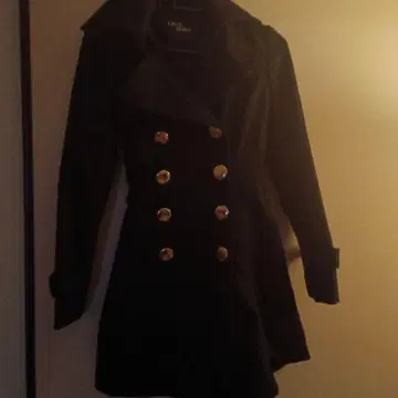 CECIL McBEE 블랙 더블 브레스트 롱 코트 M