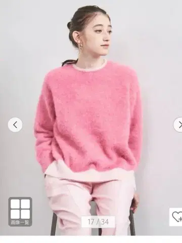 UNITED ARROWS 캐시미어 핑크 니트 긴팔