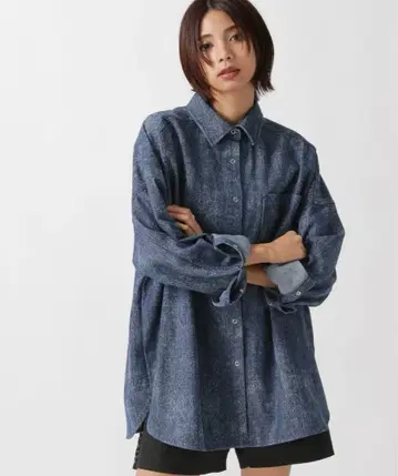 PAGE BOY 스크래치 데님 셔츠 새상품 미사용