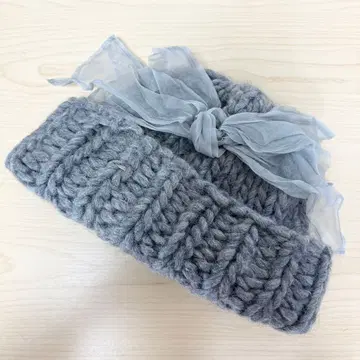 [ 새상품급 ] ca4la 신데렐라 리본 포함 비니 니트 캡 모자 그레이