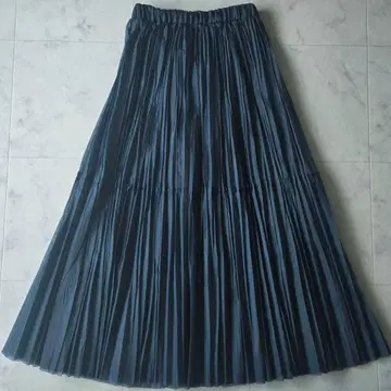 새상품급 프리미어 아롱디스망 오간자 플리츠 스커트 수작업 그린