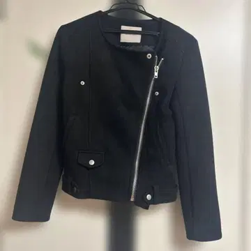 MERCURYDUO 블랙 라이더 자켓 스웨이드 소재