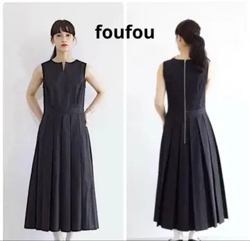 foufou 블랙 슬리브리스 드레스