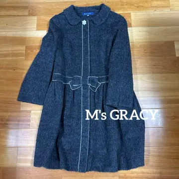 M's GRACY 알파카 울 혼방 다크 그레이 코트 40