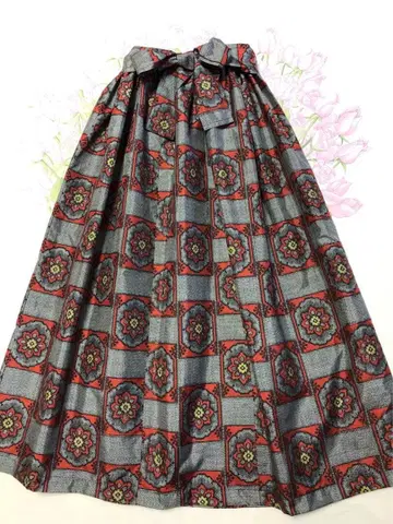 기모노 리메이크 리본 스커트 오시마 명주