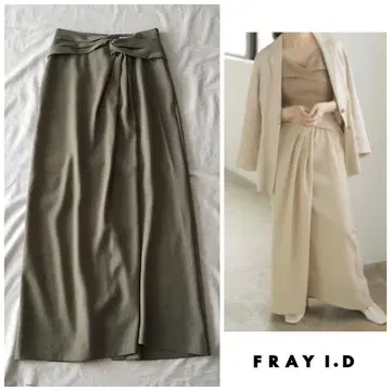 프레이 아이디 [세탁 가능] 허리 꼬임 디자인 롱 타이트 스커트