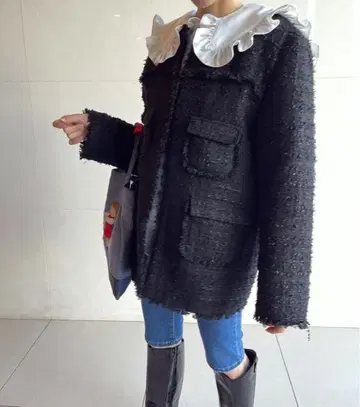 Bibiy ELISE 트위드 자켓 블랙