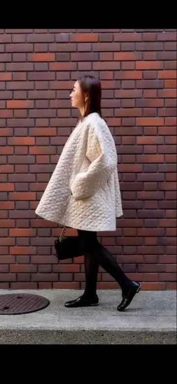 LIten 퀼팅 코트 peach 당일 발송