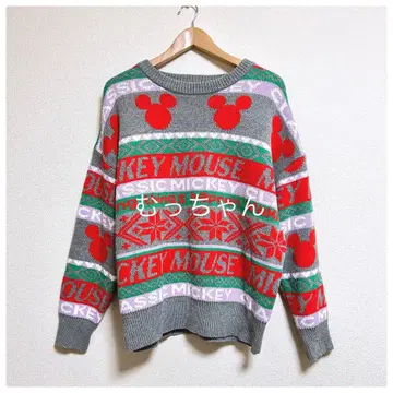 [컨디션 최상] moussy 디즈니 콜라보 미키 실루엣 로고 니트