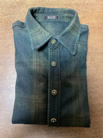 카라쿠 다크 그린 체크 무늬 XL