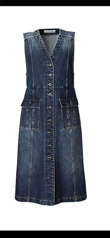 데님 슬리브리스 원피스