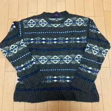 구제 의류 KAPPA 기하학 패턴 니트 L 사이즈