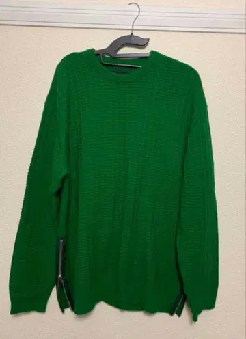 사이드 지퍼 니트 그린