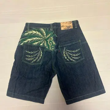 나뭇잎 자수 다크 블루 숏팬츠 사이즈 1