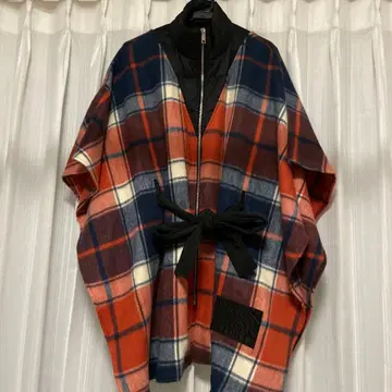 desigual 체크 무늬 판초 아우터