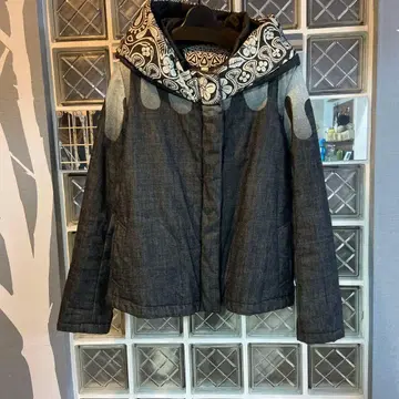 후드풍 다크 데님 자켓