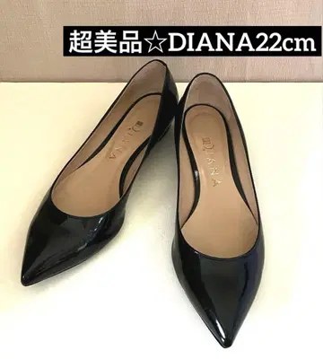 DIANA 다이애나 펌프스 에나멜 스틸레토 플랫 블랙