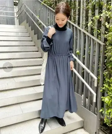 Spick & Span 그린 플레어 원피스