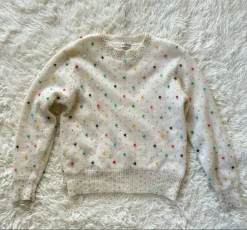 빈티지 니트 컬러풀 비즈 크리스마스 울 yk2 개성적