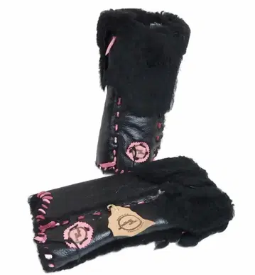 새상품 처분 Malibu Cowboy 천연 가죽 양가죽 레그 워머