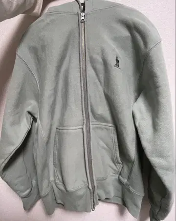 THE FINAL VIEW TeddyBear 자수 후드티 민트 속기모