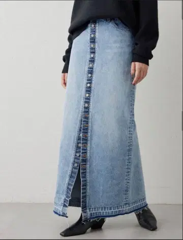 윔 가젯 데님 롱 스커트 데님 타이트 스커트