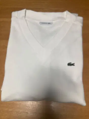 Lacoste 화이트 V넥 맨투맨 긴팔 원피스 36 새상품급