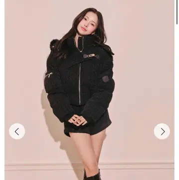 randy 비대칭 버클 트위드 패딩 자켓