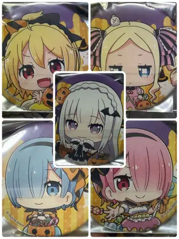 리제로 할로윈 캔뱃지 에밀리아 렘 라무 베아트리스 페리스