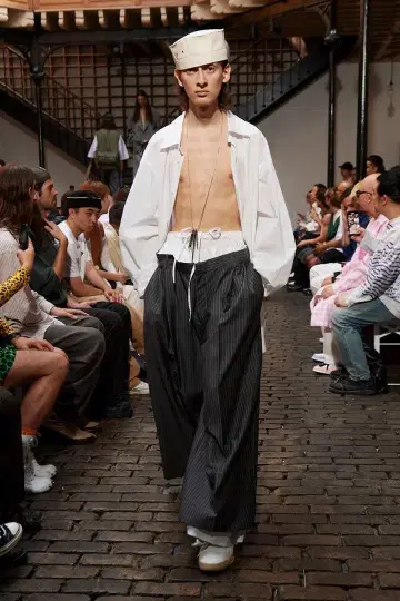 명작 새상품급 HEDMAYNER 헤드메이너 더블 허리 슬랙스 팬츠