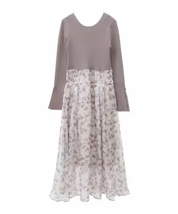 트란테안 손 드 모드 백리본 플라워 도킹 원피스