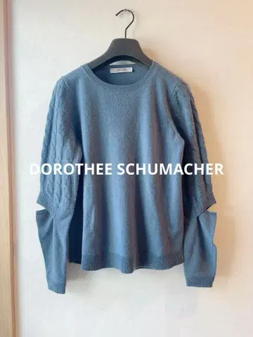 도로시 슈마허 캐시미어 100% 디자인 슬리브 니트 블루