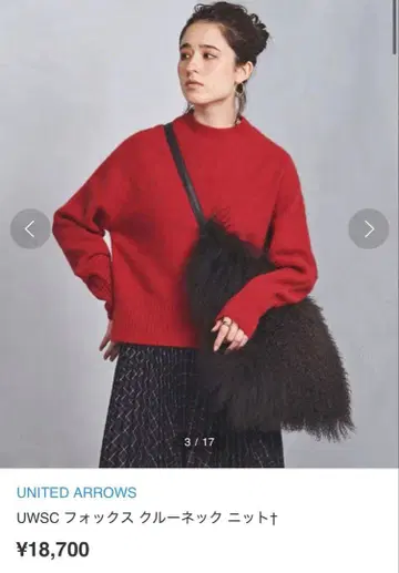 UNITED ARROWS 폭스 크루넥 니트