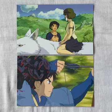 [단종] 지브리 레이아웃전 모노노케 히메 엽서 2장 미야자키 하야오