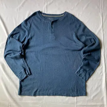 00s 써멀 헨리넥 티셔츠 네이비 그런지 Y2K 네이비 컬러