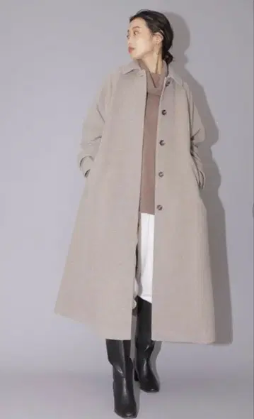 내추럴 뷰티 베이직 볼륨 A라인 코트 베이지