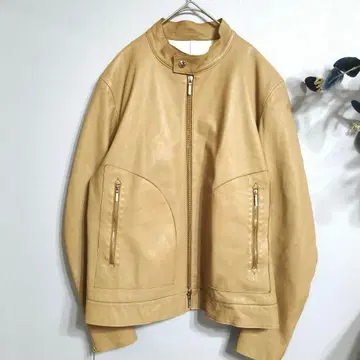 빅 유나이티드 애로우즈 M-L 가죽 자켓 베이지