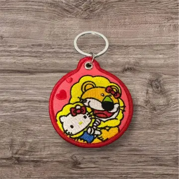 산리오 타베코 동물 자수 키링 키티 라이온